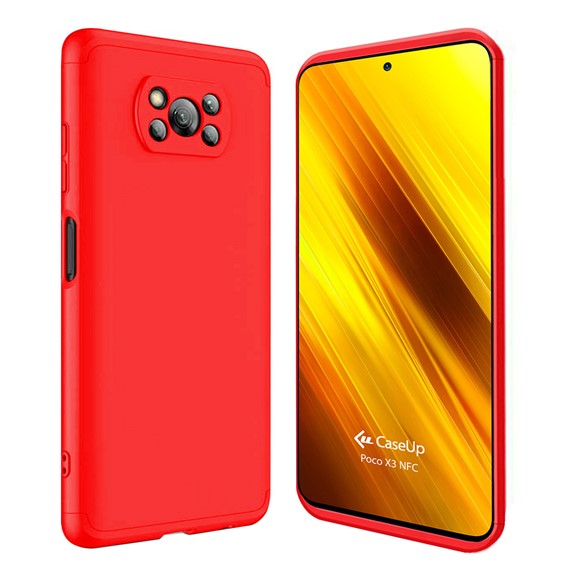 CaseUp Xiaomi Poco X3 NFC Kılıf Triple Deluxe Shield Kırmızı 1